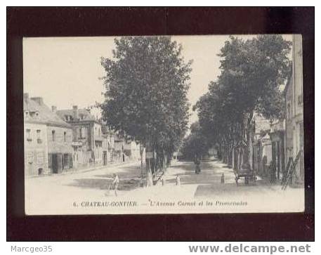 53 Chateau-gontier L´avenue Carnot & Les Promenades édit.artaud & Nozais N°6 Animée  Belle Carte - Chateau Gontier