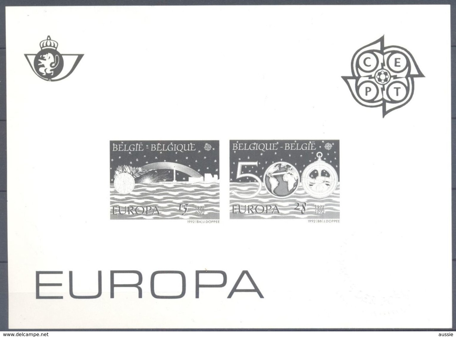 Belgie Belgique Cept 1992 OCBn° 2454-2455 Zwart-witvel Blanc-noir Europa ***  MNH Cote 20 € - 1992