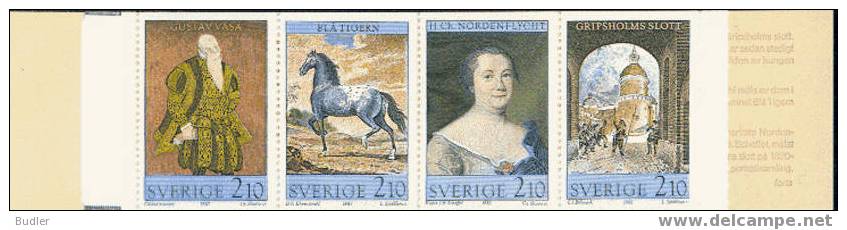 Sweden 1987 - C 1428 ** : 40th Anniversary Of The Castle Of Gripsholm : Painting,Horse,Donjon. - 1981-..