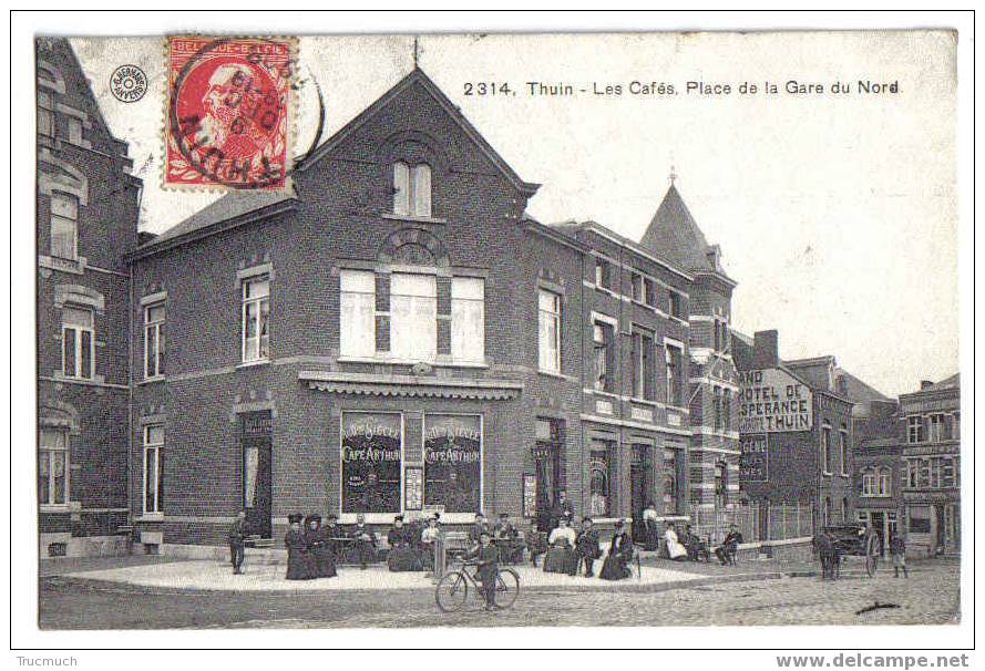 9442 - THUIN  - Les Cafés - Place De La Gare Du Nord - Thuin