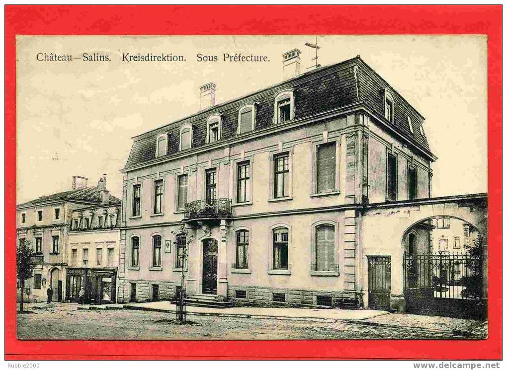 CHATEAU SALINS 1912 SOUS PREFECTURE CARTE EN BON ETAT - Chateau Salins