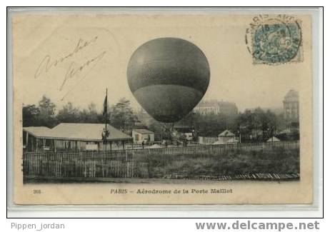 AERODROME De La Porte Maillot : Une Mongolfière * Belle CPA écrite En 1904. - Balloons