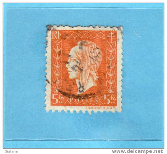 Francia - N. 697 Used     (Unificato) 1944-45   5f   Arancio     - Marianna Di Dulac - 1944-45 Marianne Of Dulac