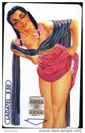 Mexico. Museo Soumaya. Leyenda De Los Cromos. Erotic Woman Painting - México