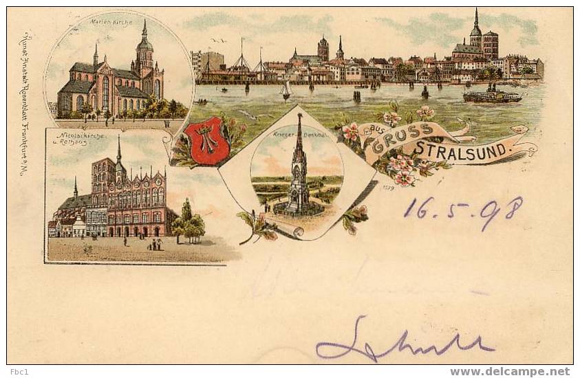 CPA: Gruss Aus Stralsund (1898) - Stralsund