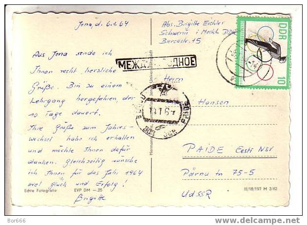 GOOD OLD GERMANY POSTCARD - Gruss Aus JENA - Good Stamped 1964 - Olympic Games - Jena