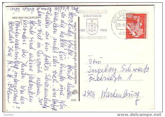 GOOD GERMANY POSTCARD - BAD SALZUFLEN - Sendet 1988 ( Stamped ) - Detmold