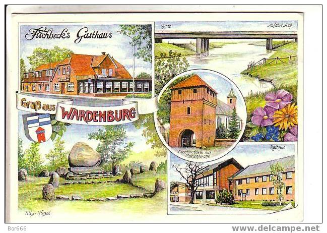 GOOD GERMANY POSTCARD - Gruss Auf WARDENBURG - Sendet 1990 ( Stamped ) - Oldenburg