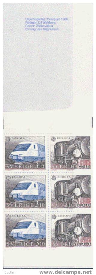 Sweden 1988 - C 1478 ** : EUROPA : Transport And Communication:EUROPA,RAILWAYS,STEAMTRAIN,T.G.V.,  Electr. Locomotief - 1981-..