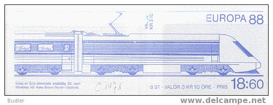 Sweden 1988 - C 1478 ** : EUROPA : Transport And Communication:EUROPA,RAILWAYS,STEAMTRAIN,T.G.V.,  Electr. Locomotief - 1981-..