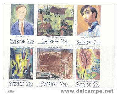 Sweden 1988 - C 1481 ** : 100 Years Of The Birthday Of Swedish Painters Living At Paris In 1920 : N. DARDEL,V. NILSSON,. - 1981-..
