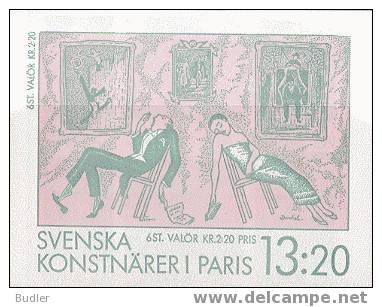 Sweden 1988 - C 1481 ** : 100 Years Of The Birthday Of Swedish Painters Living At Paris In 1920 : N. DARDEL,V. NILSSON,. - 1981-..