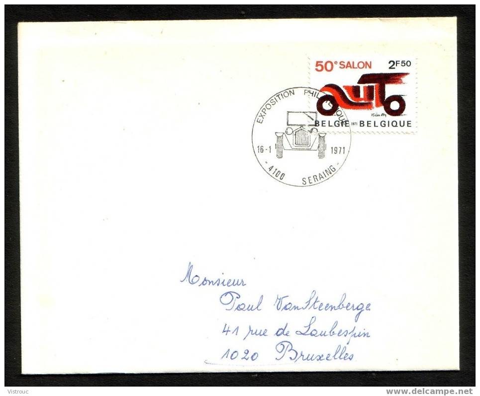 3 FDC S/enveloppe Classique - COB N°1568 - Salon De L'automobile - Obl. 1 Ier J. "16/1/1971". - 1971-1980