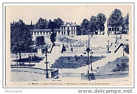 CPA 31 MURET - Square Clement Ader - Le Monument, La Mairie Et Le Groupe Scolaire - Muret