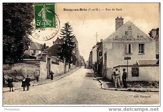 ROSOY EN BRIE   RUE DE PARIS 1911 - Rozay En Brie