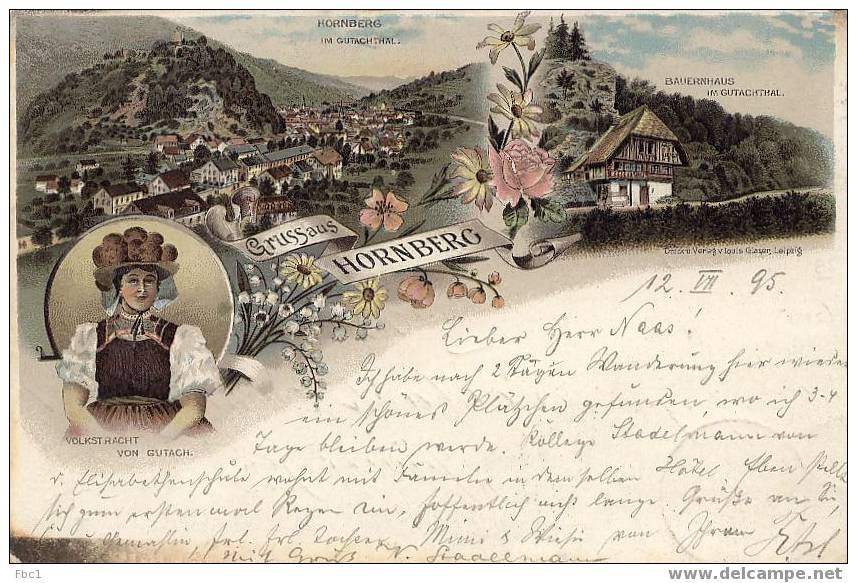 CPA: Gruss Aus Hornberg (1895) - Hornberg