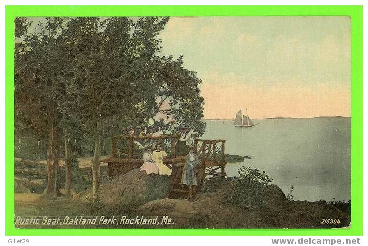 ROCKLAND, ME - RUSTIC SEAT - ANIMATED WITH WOMANS - LEIGHTON & VALENTINE CO - - Otros & Sin Clasificación