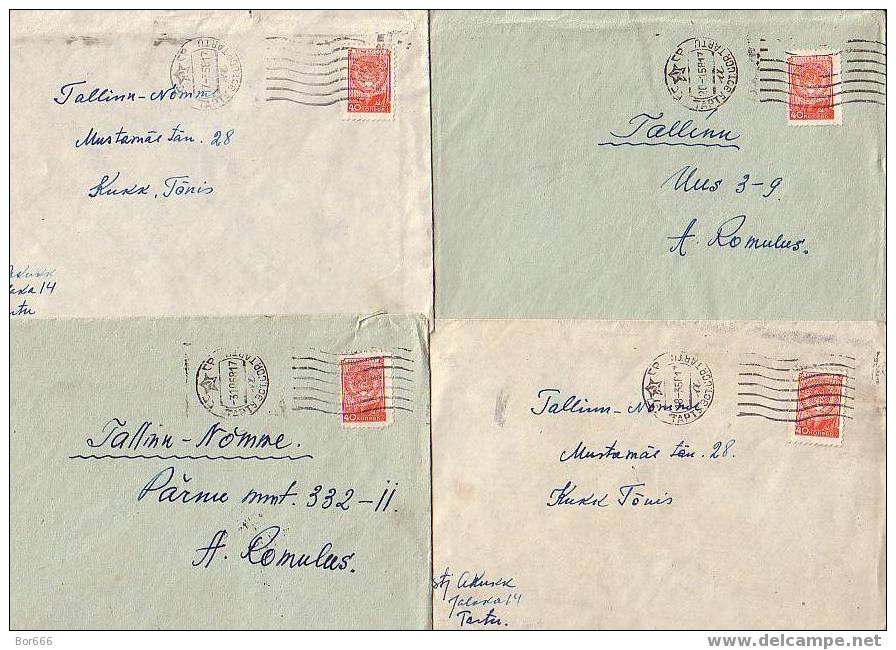 FOUR USSR Postal Covers With " Coat Of Arms " - Stamped 1958 - Lot#9 - Covers & Documents