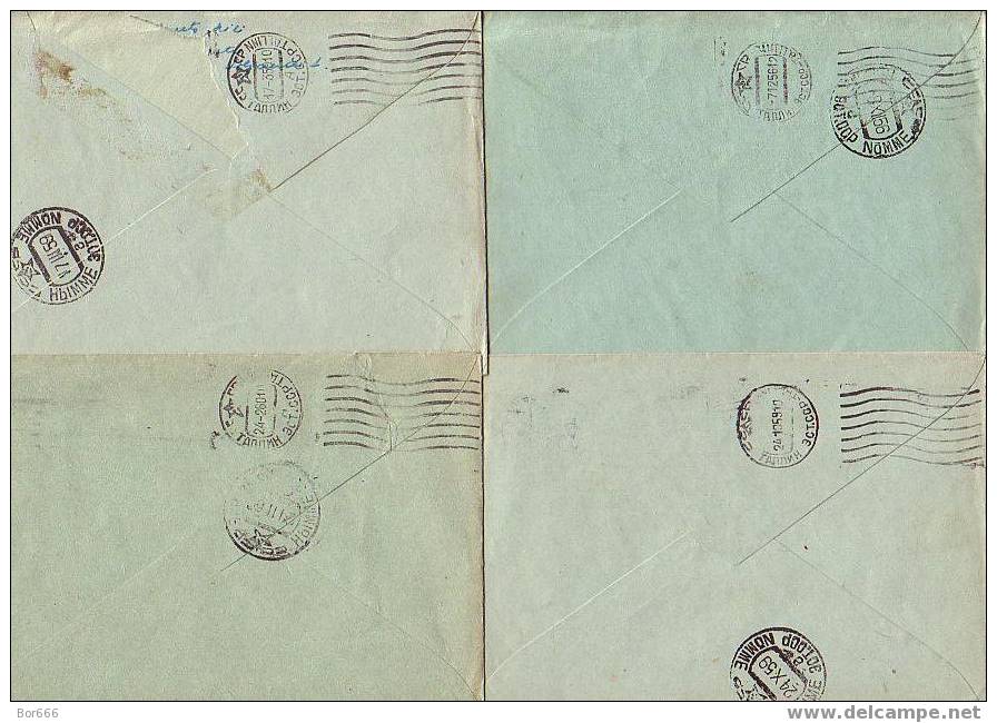 FOUR USSR Postal Covers With " Coat Of Arms " - Stamped 1956/60 - Lot#13 - Covers & Documents