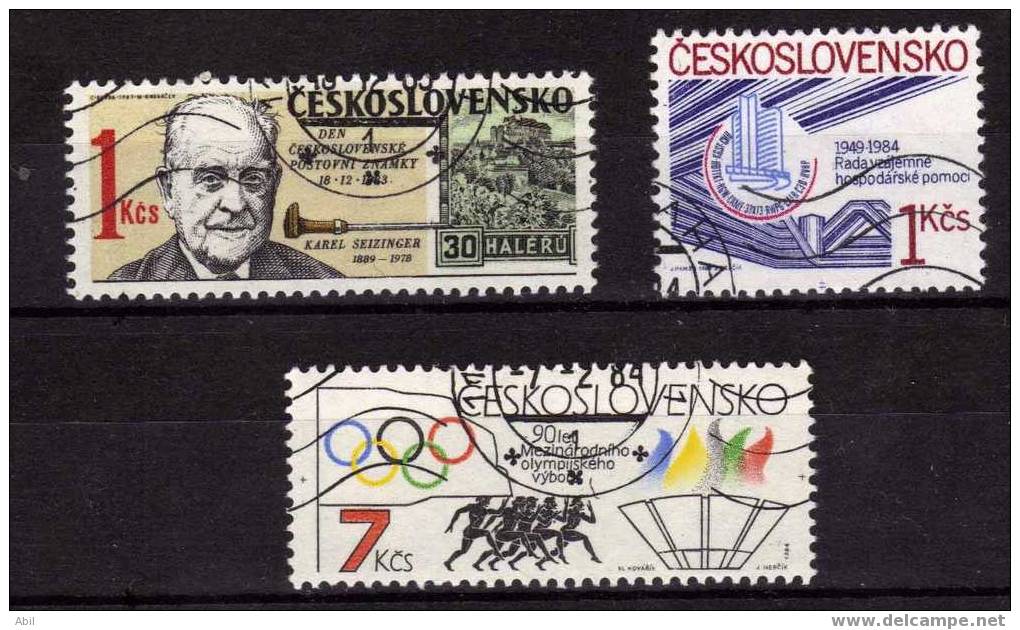 Tchécoslovaquie 1983-1984 N° Y.T. : 2566,2568 Et 2569 Obl. - Oblitérés