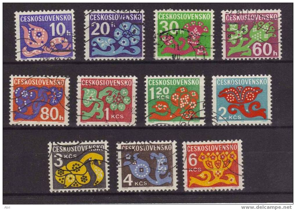 Tchécoslovaquie 1972 N° Y.T. : T 103 à 113 Obl. - Timbres-taxe