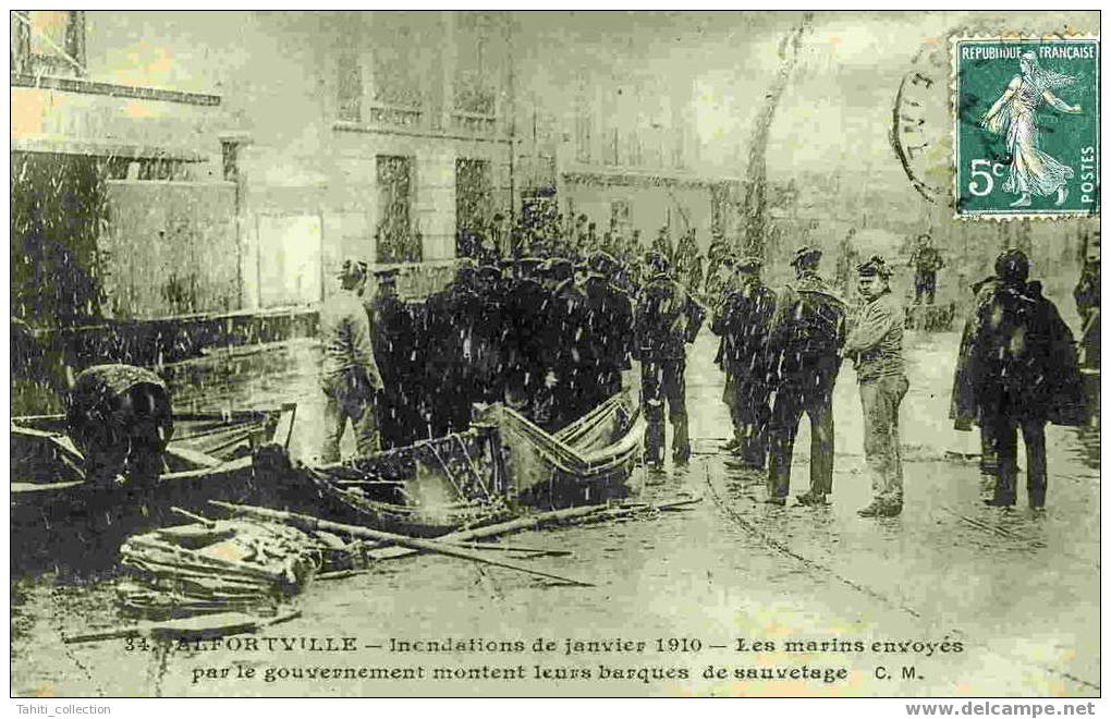 ALFORTVILLE - Inondations De Janvier 1910 - Les Marins Envoyés Par Le Gouvernement..... - Alfortville