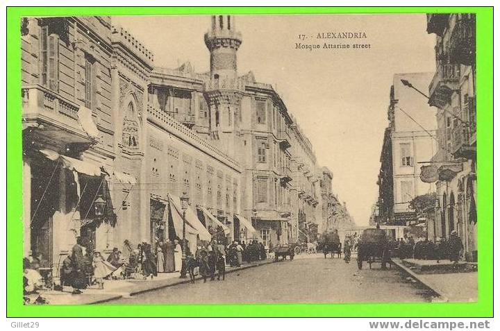 ALEXANDRIA , ÉGYPTE - RUE MOSQUE ATTARINE - ÉDITION P.C.M.J. - PHEBUS - ANIMÉE - - Alexandria