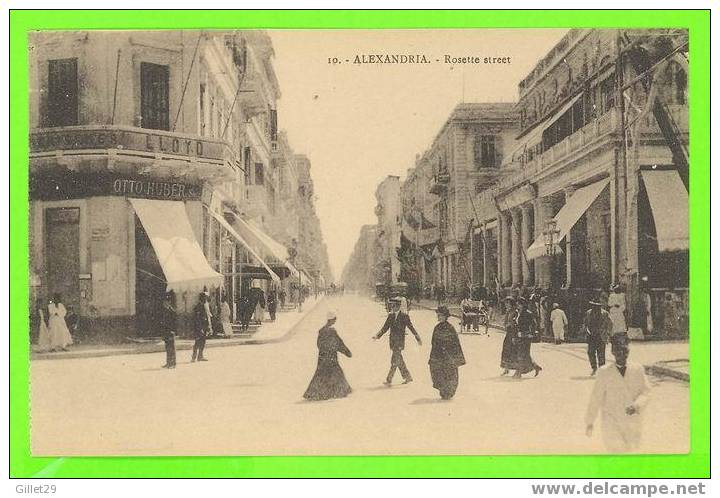 ALEXANDRIA, ÉGYPTE - RUE ROSETTE - ÉDITION P.C.M.J. - PHEBUS - ANIMÉE - - Alexandria