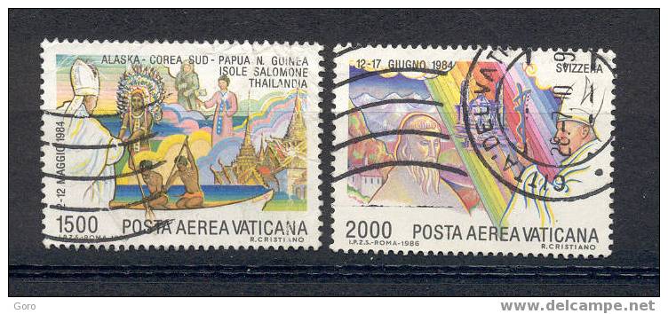 Vaticano 1986.-  YT Nº   79/80 Aéreo - Oblitérés