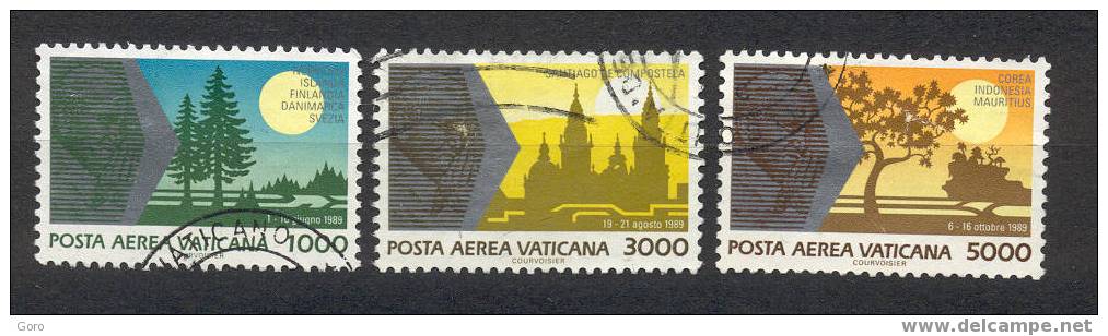 Vaticano 1990.-  YT Nº   89/91 Aéreo - Used Stamps