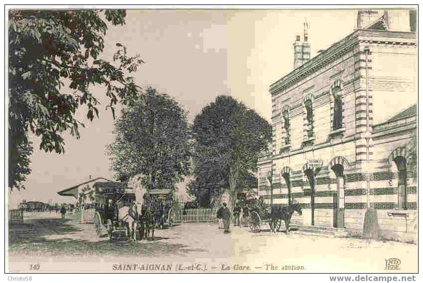 41  SAINT AIGNAN  La Gare   Attelage - Saint Aignan