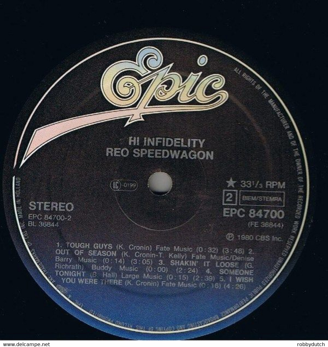 * LP * REO SPEEDWAGON - HI INFIDELITY (Holland 1980) - Hard Rock En Metal