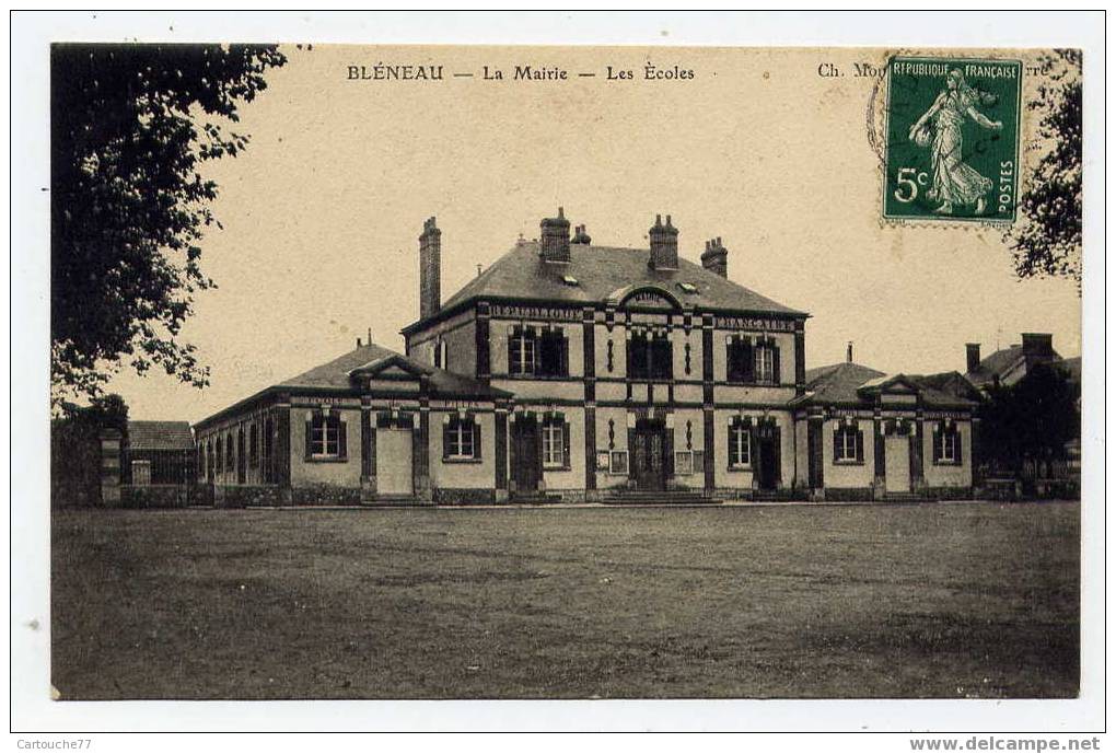 K1 - BLENEAU - La Mairie - Les écoles (1908) - Bleneau