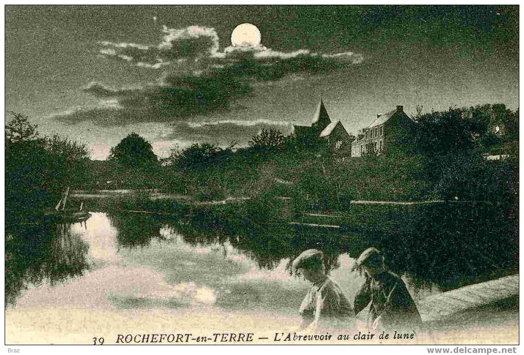 CPA Rochefort Abreuvoir Au Clair De Lune - Rochefort En Terre