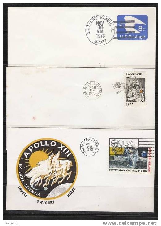 S341.-.U.S.A.  - 1969  TO  1974,  8 COVERS WITH SPACE CANCELS - INTERESTING LOT. - Covers & Documents