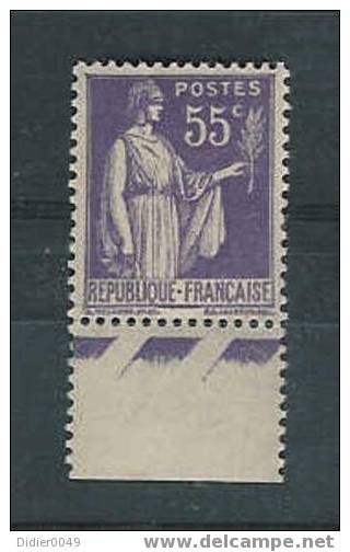 1937, 55c Type Paix, Très Bien Centré, N° 363 Y Et T, ** Luxe Bord De Feuille - Neufs