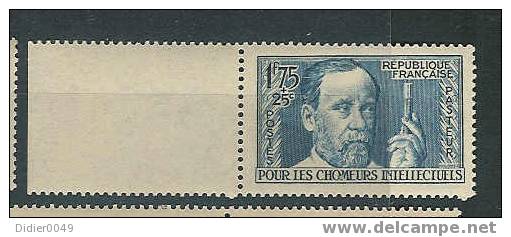 1938, 1 F 75 + 25c Chômeurs Intellectuels, N° 385 Y Et T, ** Luxe Bord De Feuille - Neufs