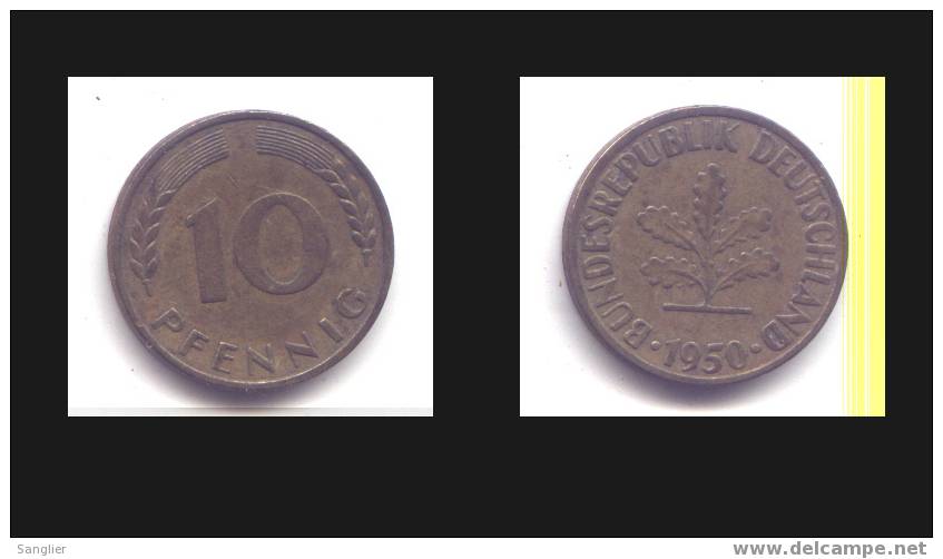 10 PHENNIG 1950 J - 10 Pfennig