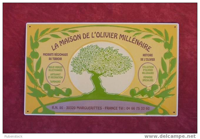 Plaque Métal "LA MAISON DE L´OLIVIER MILLENAIRE". - Placas En Aluminio (desde 1961)