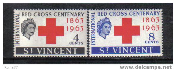 431 - ST. VINCENT , Centenario Croce Rossa : N. 186/187  *** - St.Vincent (1979-...)