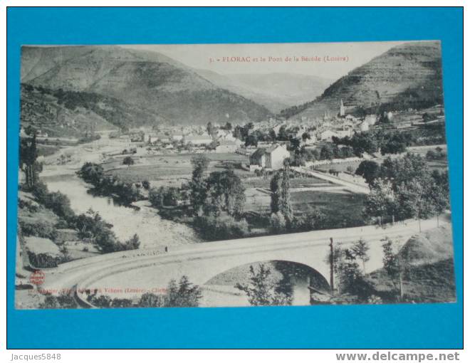 48) Florac - N° 3 - Vue Générale Et Le Pont De La Bécéde -  EDIT Sabatier- Tres Belle Carte - Florac