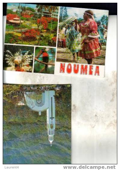1 X Noumea Postcard - 1 X La Reunion Postcard - Nieuw-Caledonië