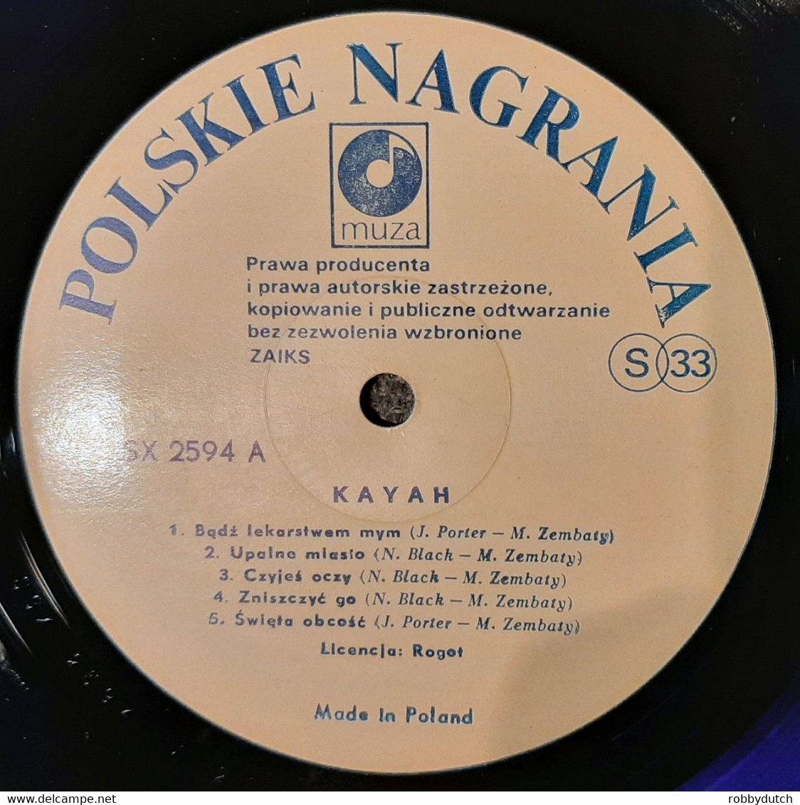 * LP * KAYAH - SAME (1st Album) Poland 1988 On Muza Ex-!!! Rare!!!! - Collector's Editions