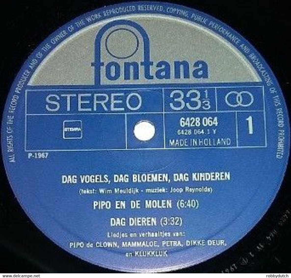 * LP * PIPO DE CLOWN - DAG VOGELS, DAG BLOEMEN, DAG KINDEREN (Holland 1967) - Children