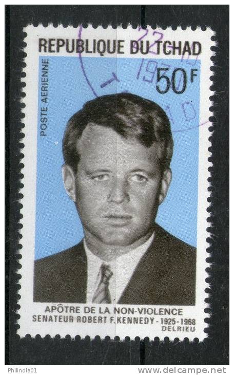 CHAD - TCHAD 1969 FAMOUS PEOPLE, R. F. KENNEDY, APOSTLES OF NON-VOILENCE Cancelled # 12886 - Kennedy (John F.)