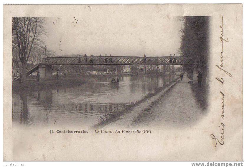 Castelsarrasin-le Canal,la Passerelle Cpa Bon état - Castelsarrasin
