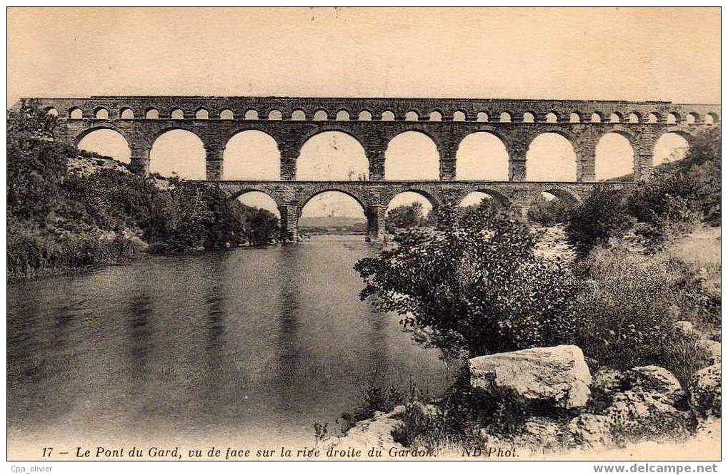 30 REMOULINS Pont Du Gard, Vu De Face, Rive Droite Du Gardon, Ed ND 17, 1913 - Remoulins