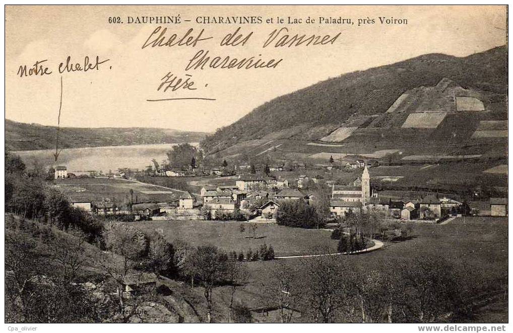 38 CHARAVINES LES BAINS (envs Virieu) Vue Générale Et Lac De Paladru, Ed ? 602, Dauphiné, 191? - Charavines