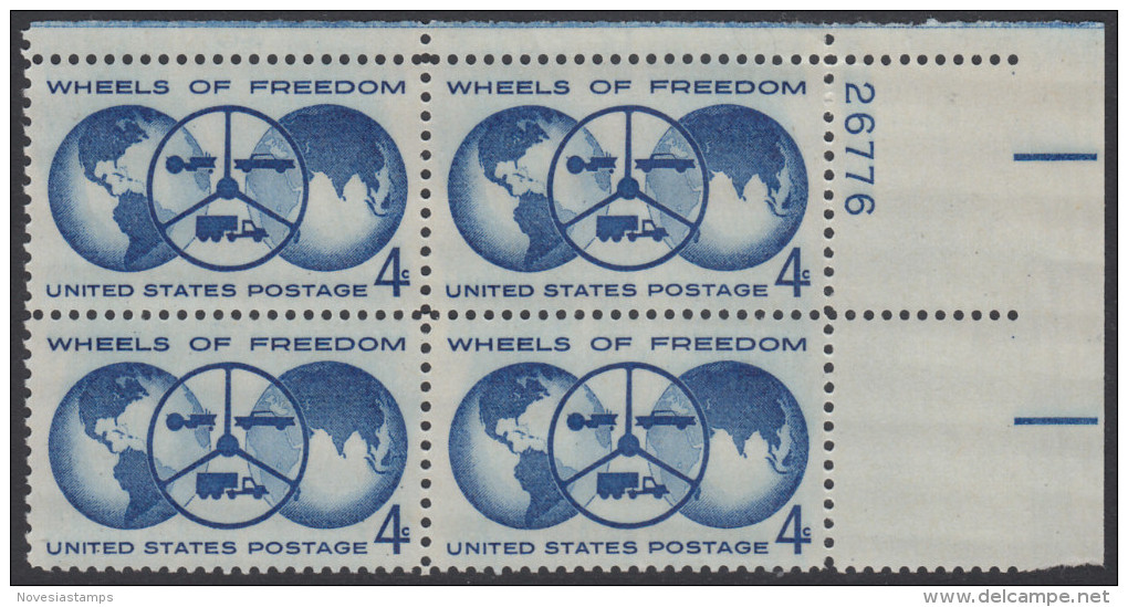 !a! USA Sc# 1162 MNH PLATEBLOCK (UR/26776) - Wheels Of Freedom - Unused Stamps