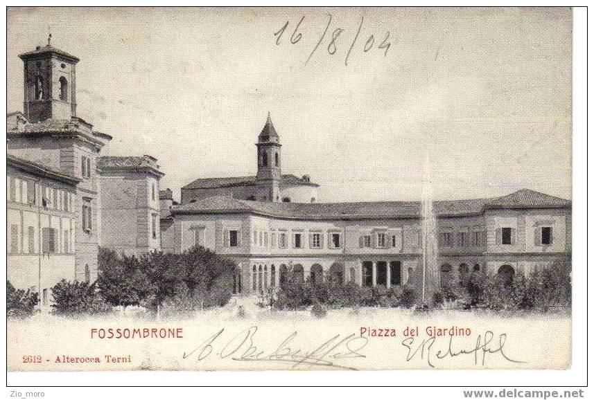 FOSSOMBRONE "Piazza Del Giardino" 1904 Precursoria Formato Piccolo Bella!! - Urbino